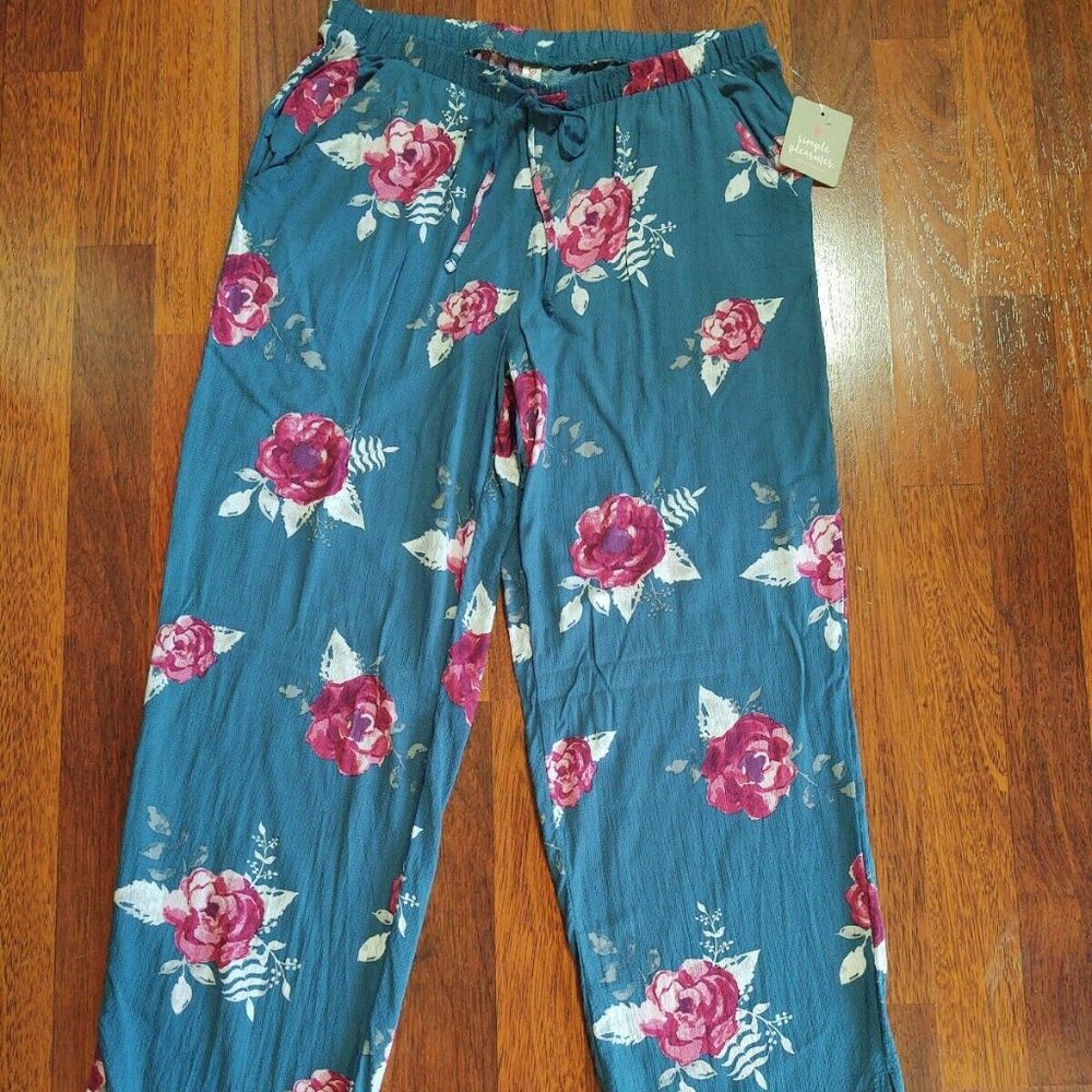NWT SIMPLE PLEASURES Floral Lounge Pajama Pants - Sz. M